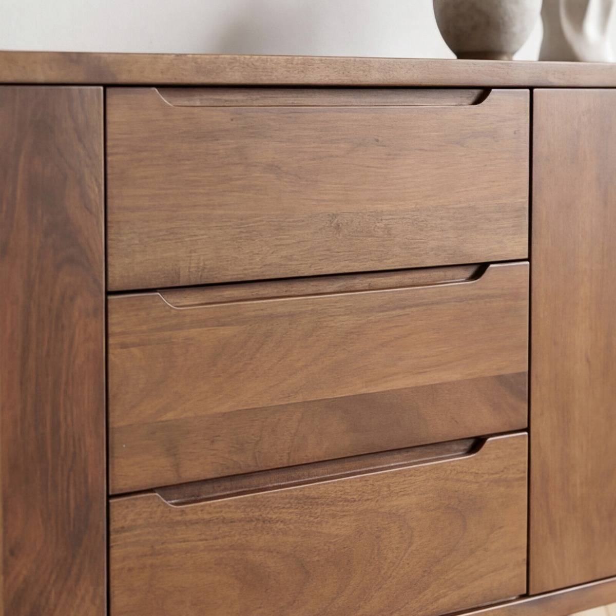 Buffet en bois de manguier foncé Warren