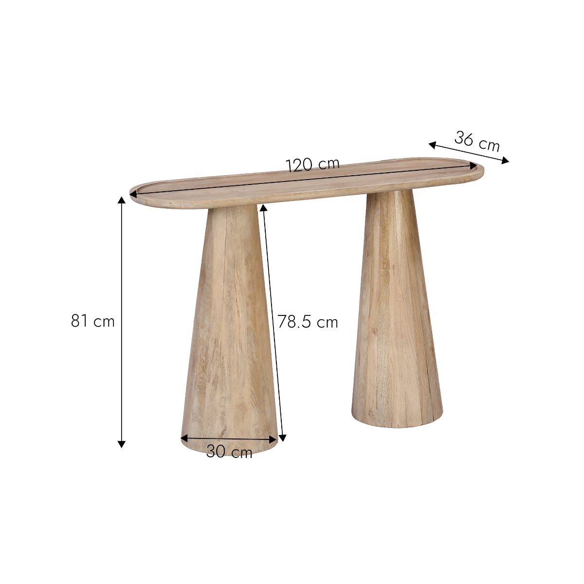 Console en bois de manguier Elina
