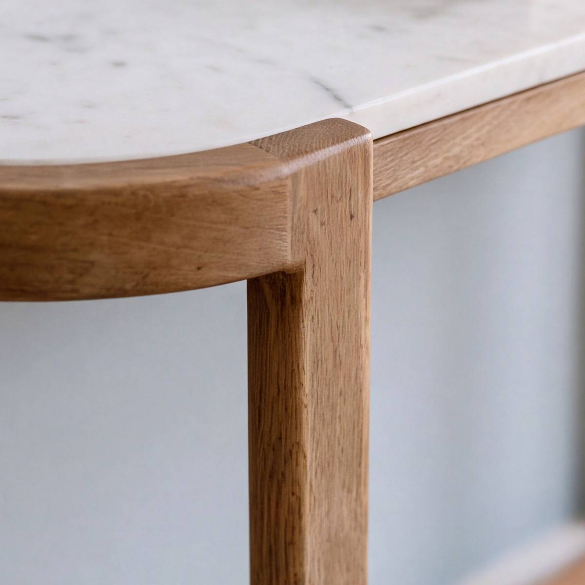 Console en bois de manguier et en marbre Aelyon