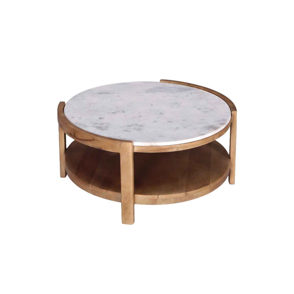 Table basse en bois de manguier et en marbre Saranne