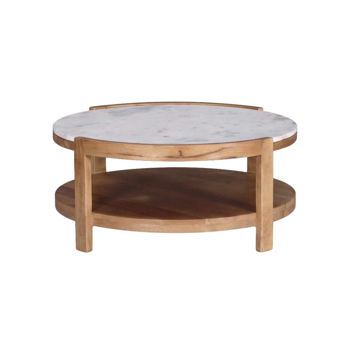 Table basse en bois de manguier et en marbre Saranne