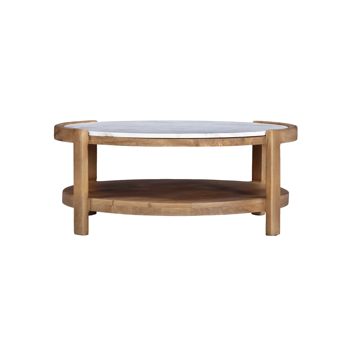 Table basse en bois de manguier et en marbre Saranne