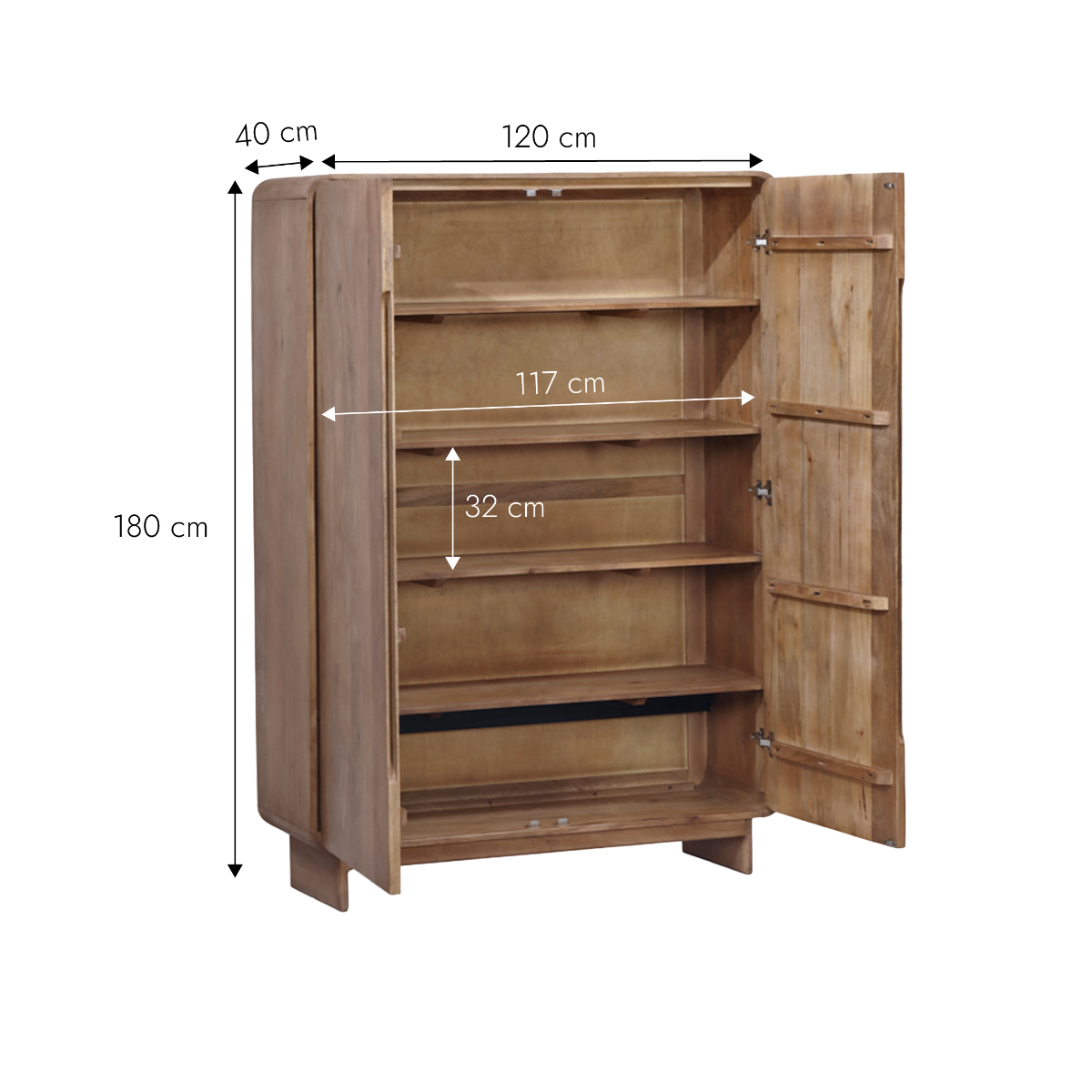Armoire 2 portes en bois de manguier Alma