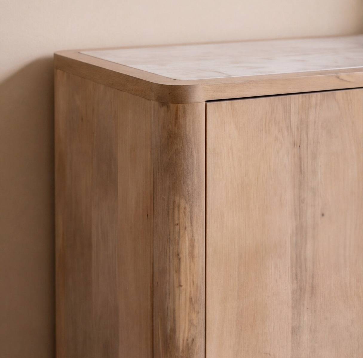 Buffet en bois de manguier et en marbre Luméya