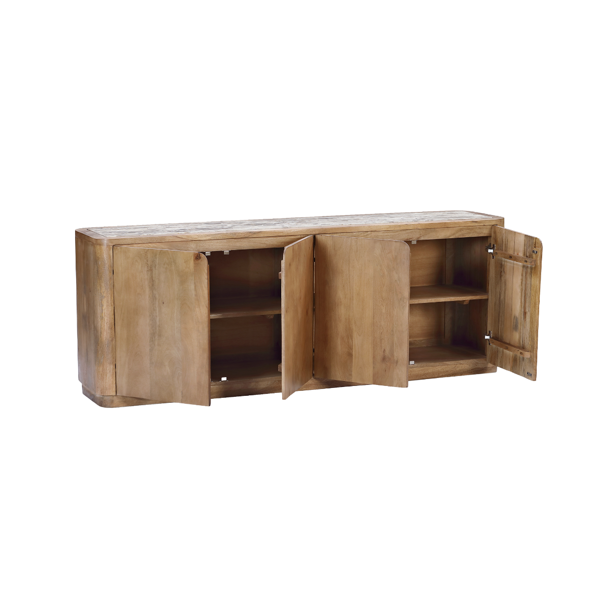 Buffet en bois de manguier et en marbre Luméya