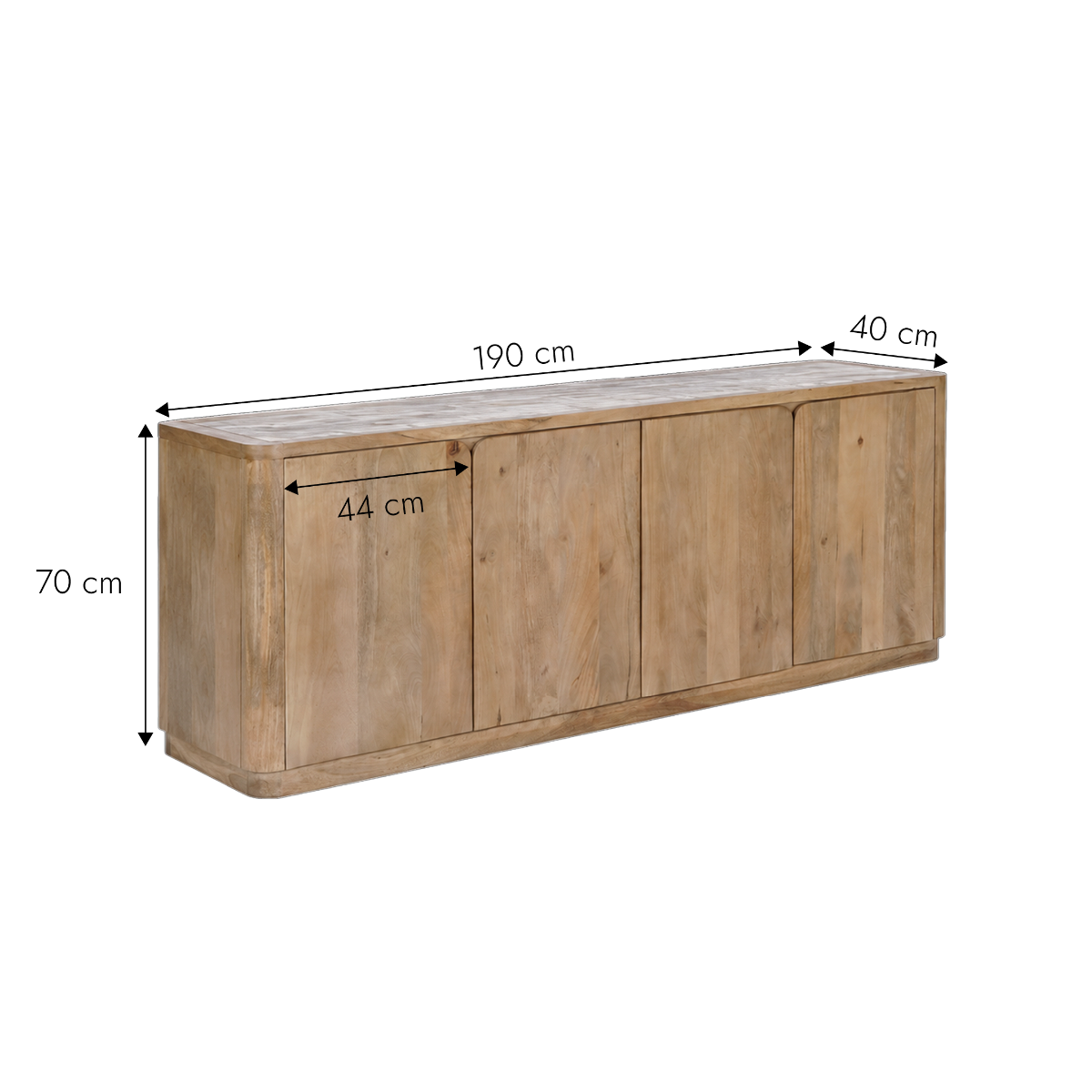 Buffet en bois de manguier et en marbre Luméya
