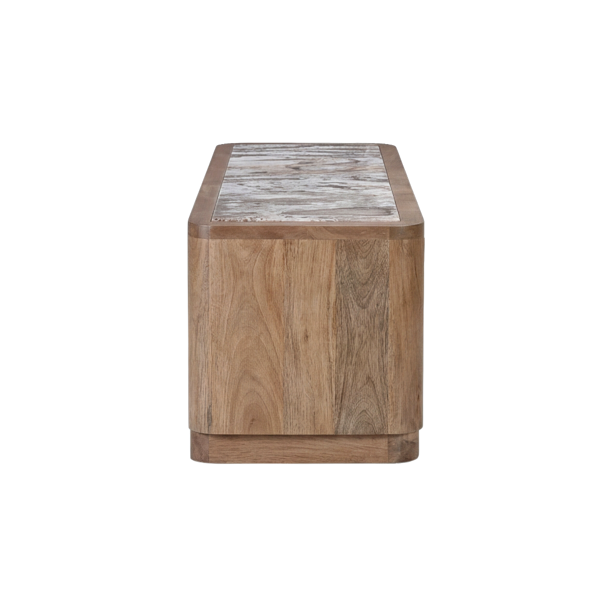 Meuble TV en bois de manguier et en marbre Luméya