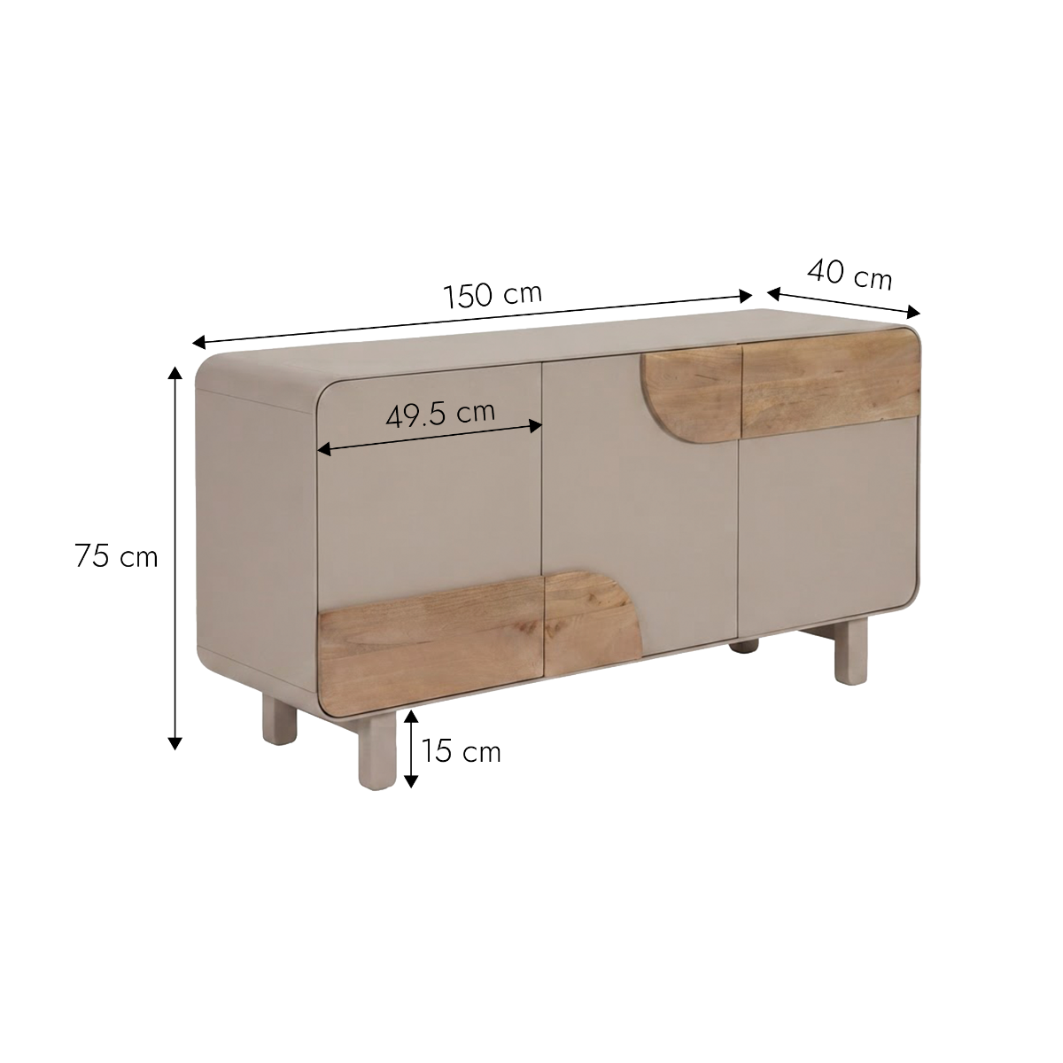 Buffet en bois de manguier Kézia