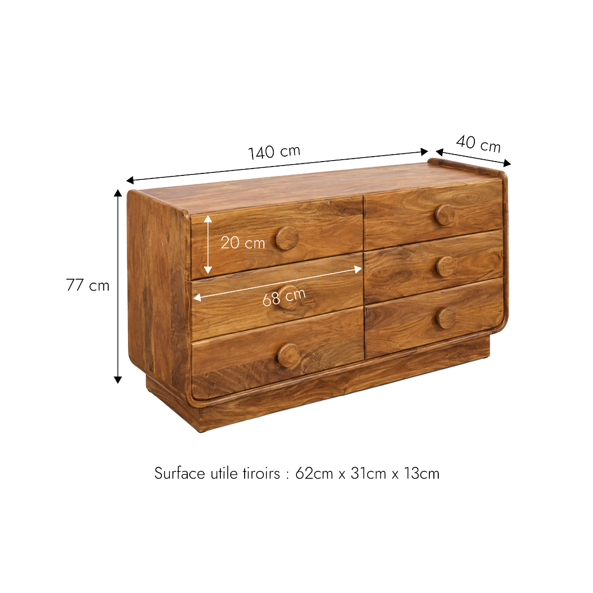 Commode en bois de manguier Emily