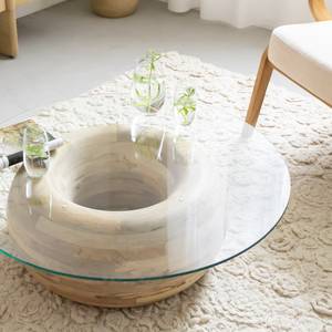 Table basse en bois de manguier et verre Nerys