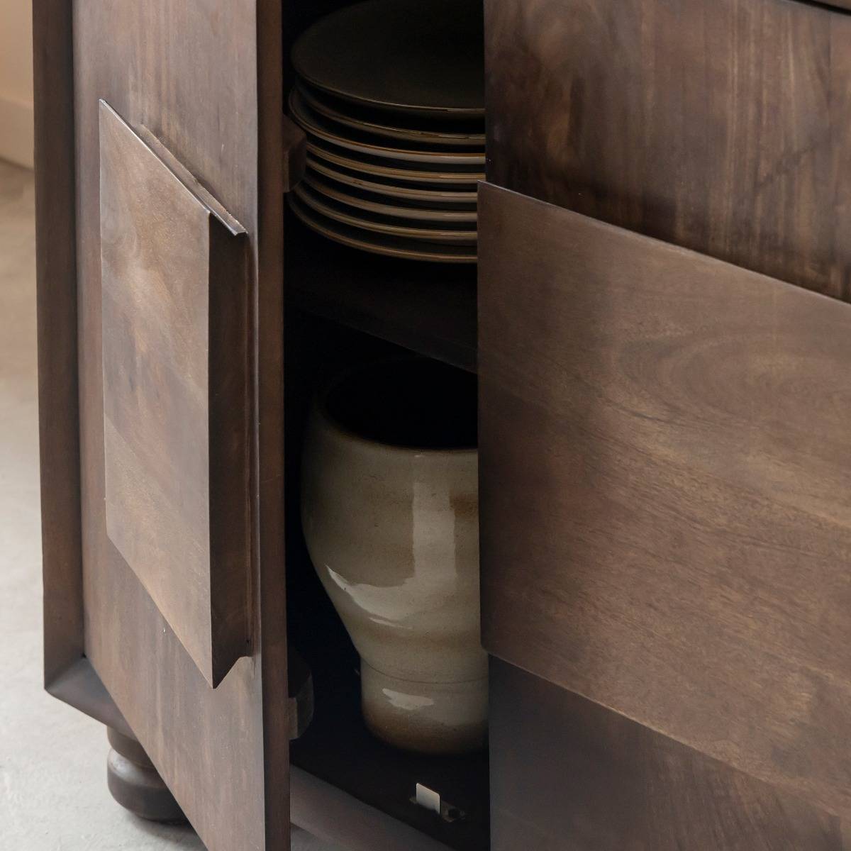 Buffet en bois de manguier foncé Hestia