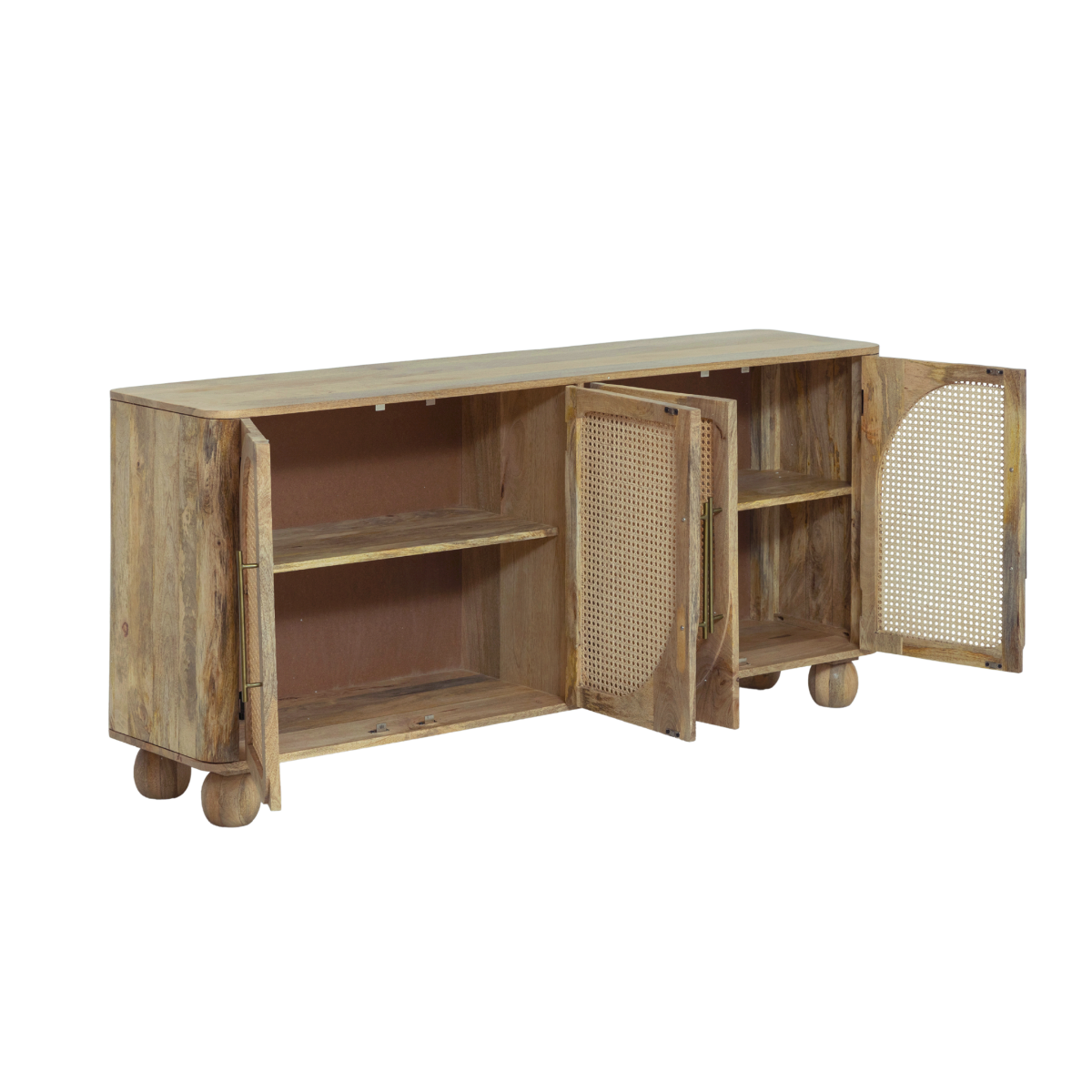 Buffet en bois de manguier et cannage Thora