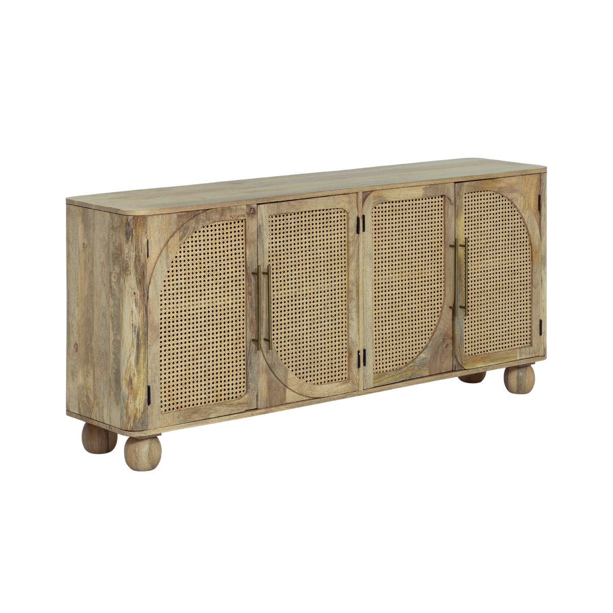 Buffet en bois de manguier et cannage Thora