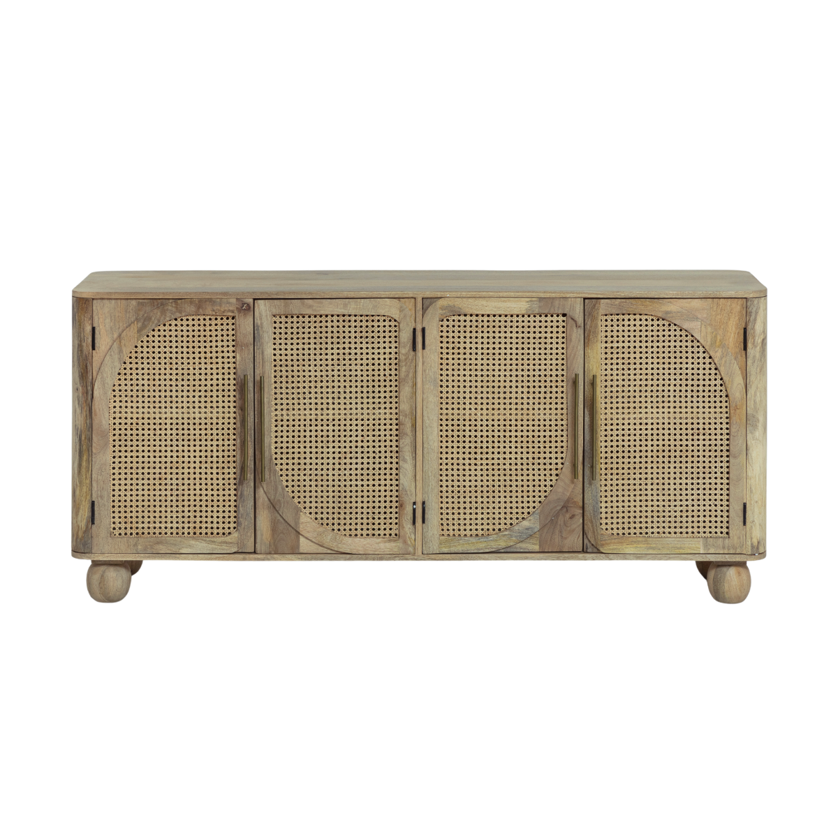 Buffet en bois de manguier et cannage Thora