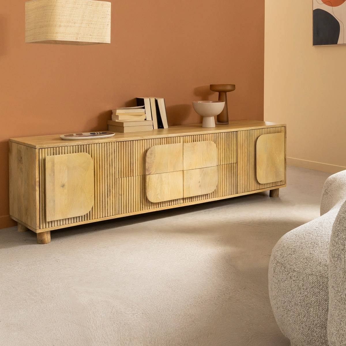 Meuble TV en bois de manguier Eros