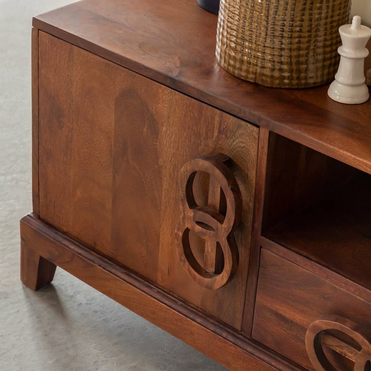 Meuble TV en bois d'acacia Quilla