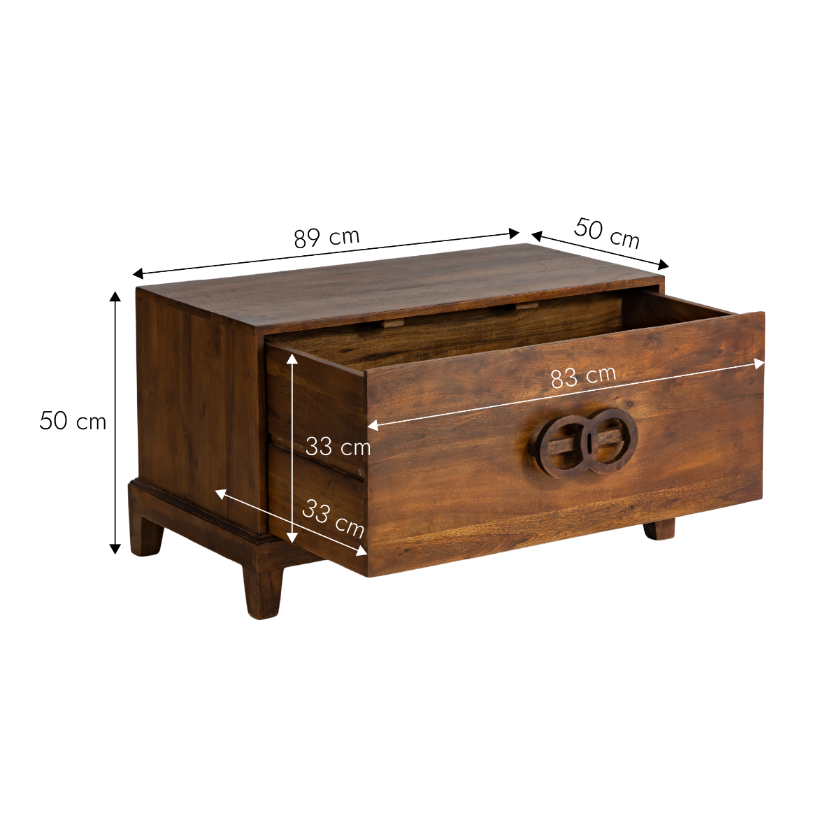 Table basse en bois d'acacia Quilla