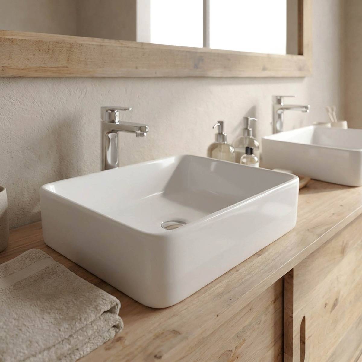 Vasque rectangulaire en porcelaine Perrine