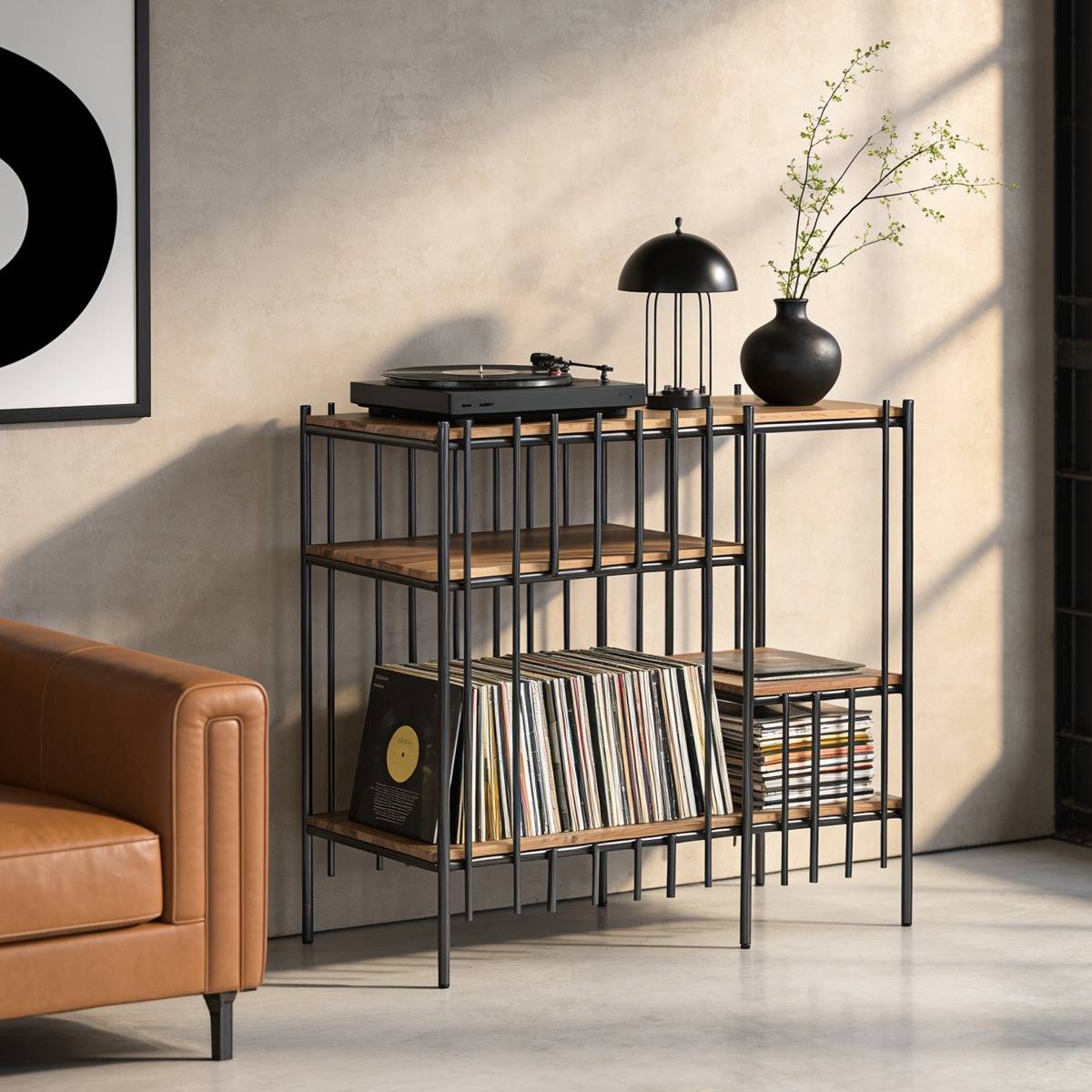 Console en bois d'acacia et métal 80 cm Avalia