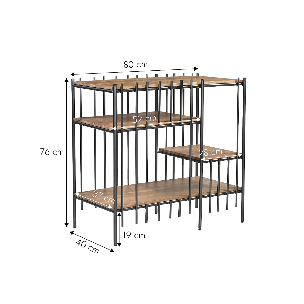 Console en bois d'acacia et métal 80 cm Avalia