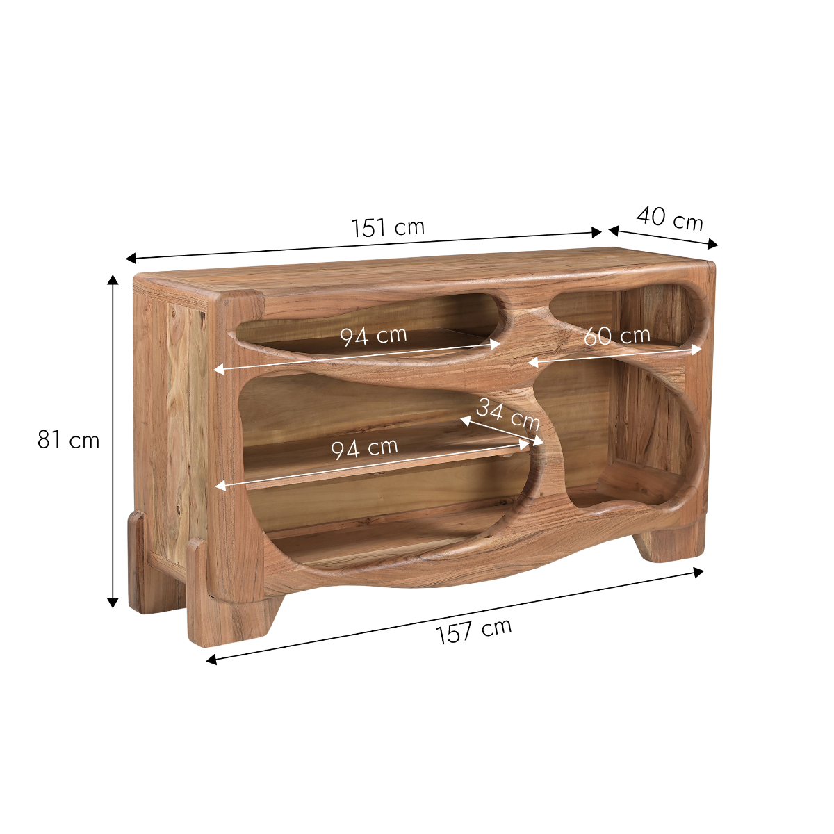 Buffet en bois d'acacia Trinite