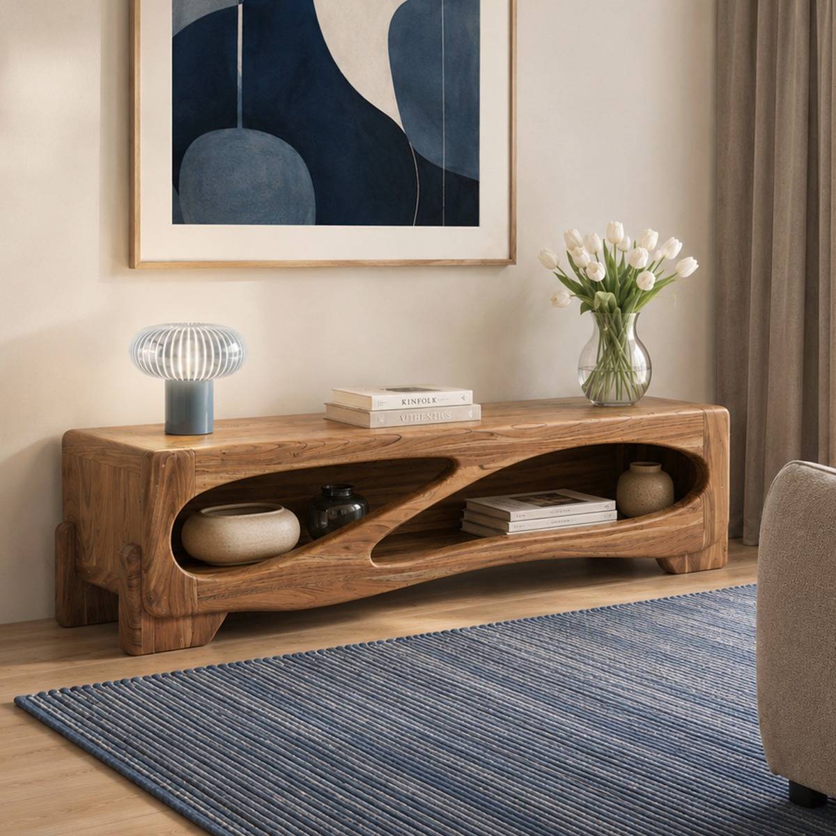 Meuble TV en bois d'acacia Trinite