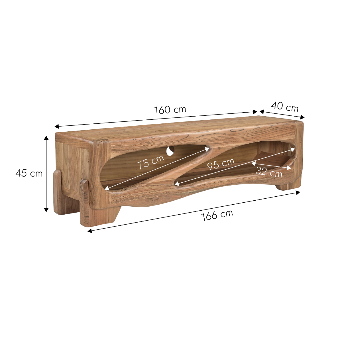 Meuble TV en bois d'acacia Trinite