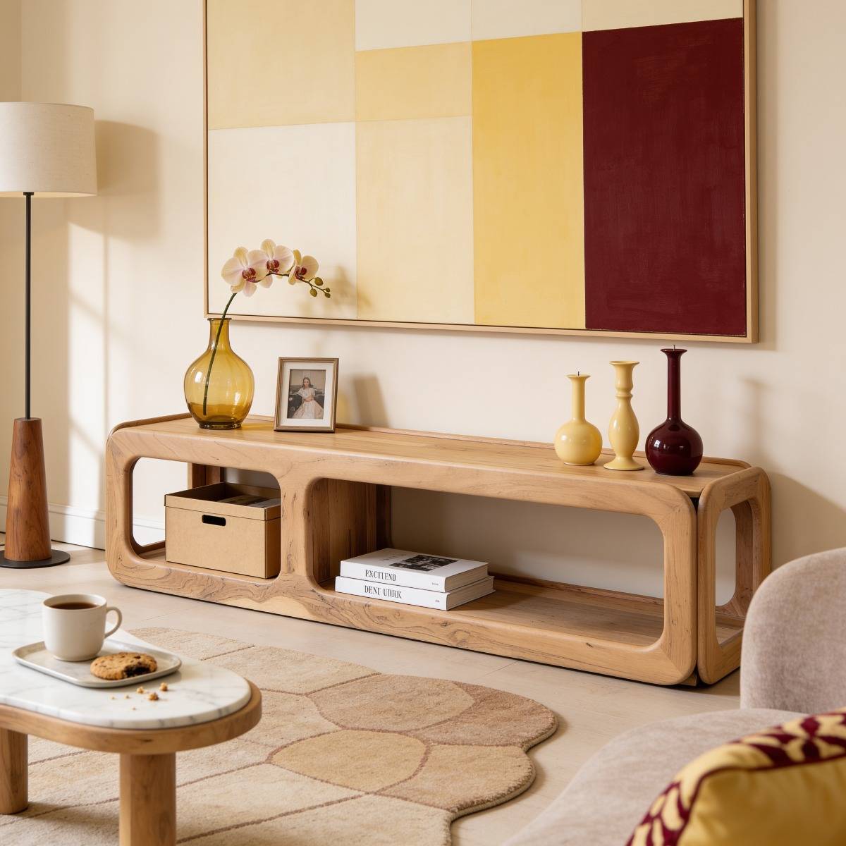 Meuble TV en bois d'acacia Trinite