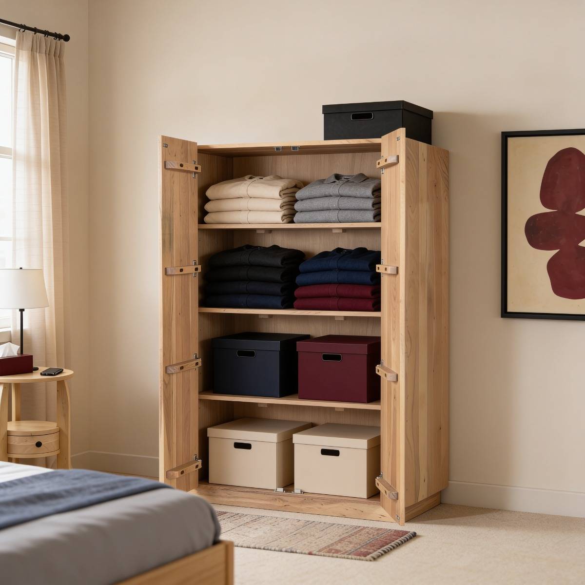 Armoire en bois d'acacia Idrissa
