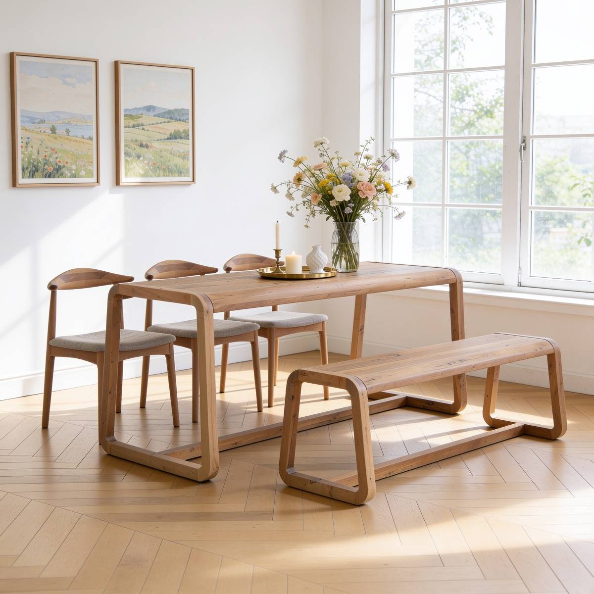 Table à manger en bois d'acacia Kalani