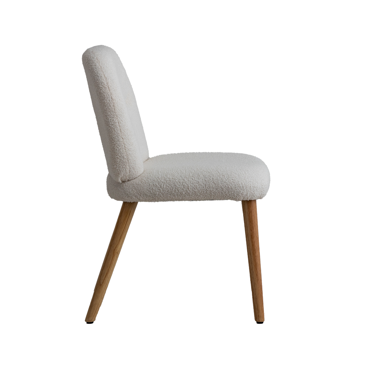 Chaise en tissu bouclette blanche Kanoa (lot de 2)