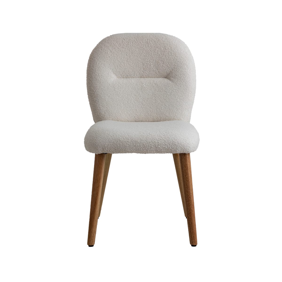 Chaise en tissu bouclette blanche Kanoa (lot de 2)