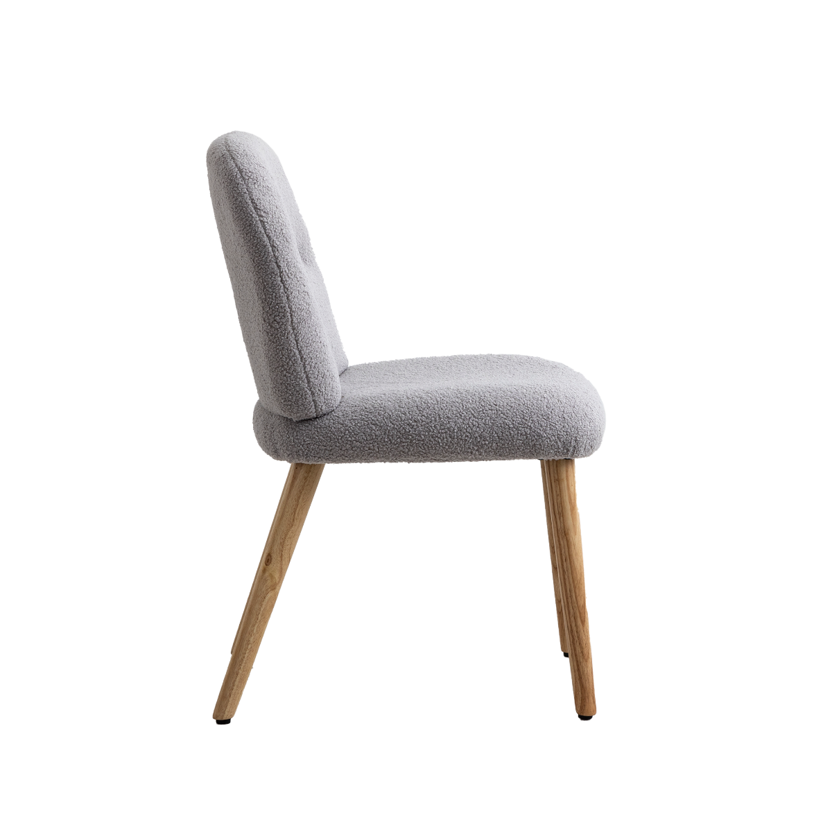 Chaise en tissu bouclette grise Kanoa (lot de 2)