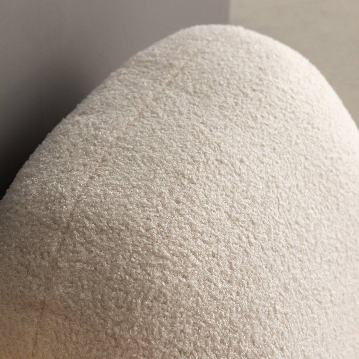 Fauteuil confort en tissu bouclette blanc Soléa