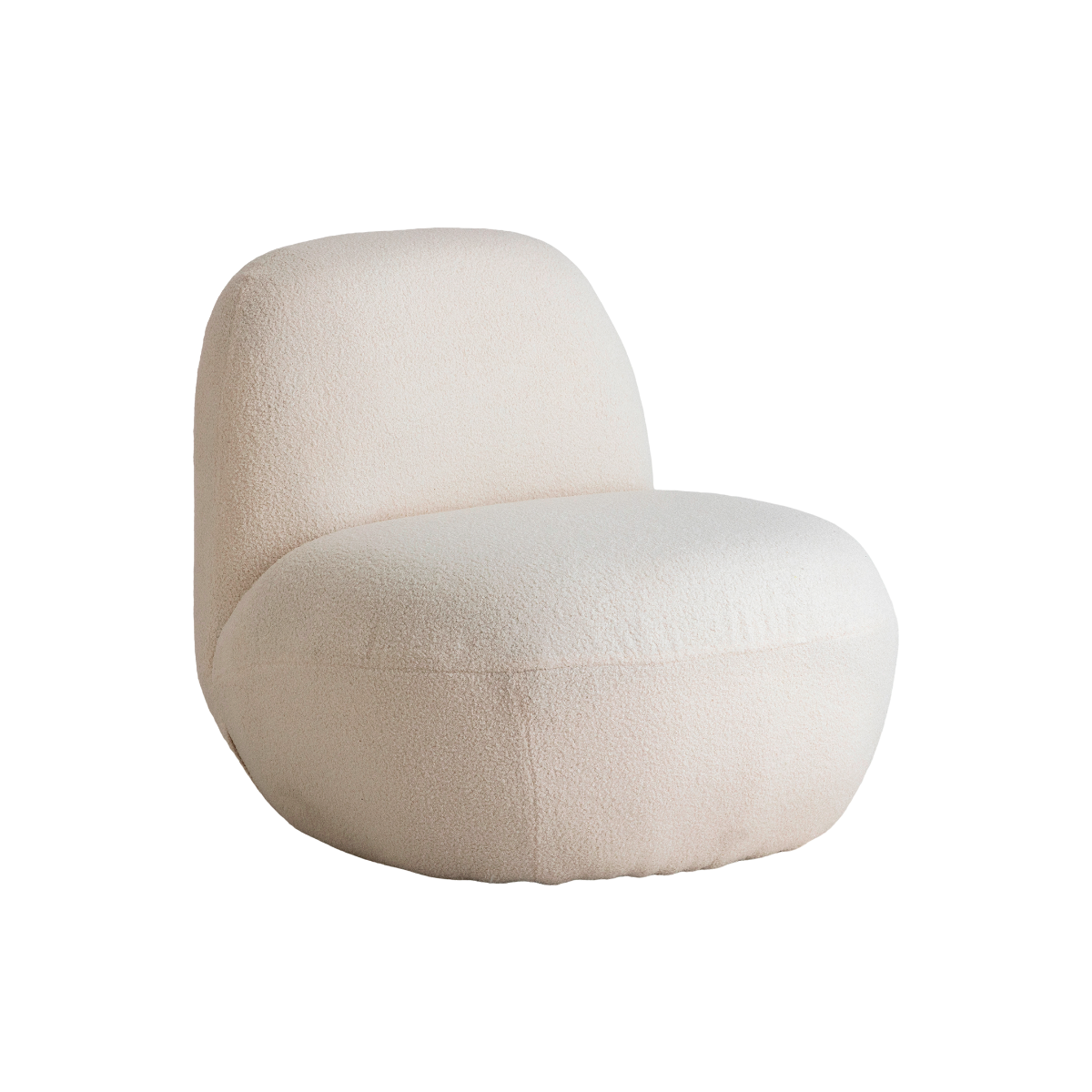 Fauteuil confort en tissu bouclette blanc Johanna