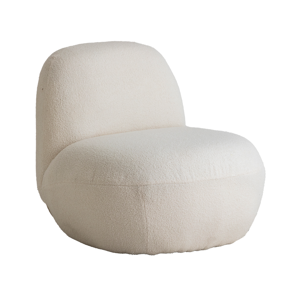 Fauteuil confort en tissu bouclette blanc Soléa