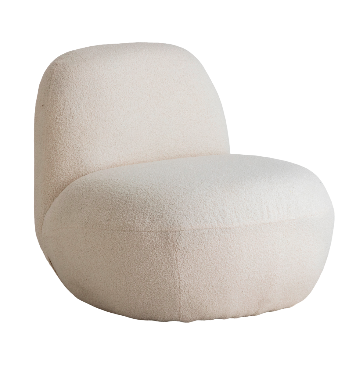 Fauteuil confort en tissu bouclette blanc Soléa