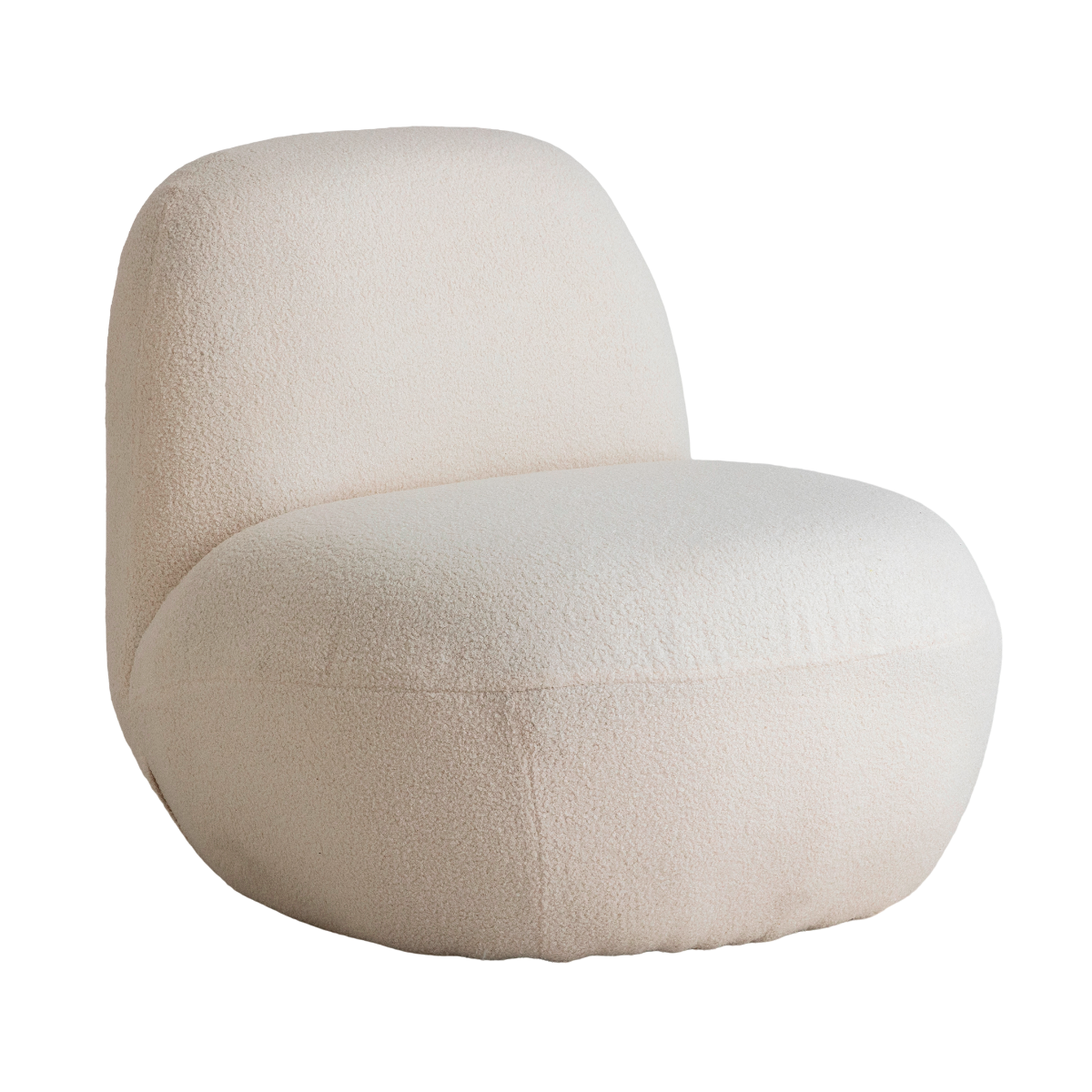 Fauteuil confort en tissu bouclette blanc Soléa