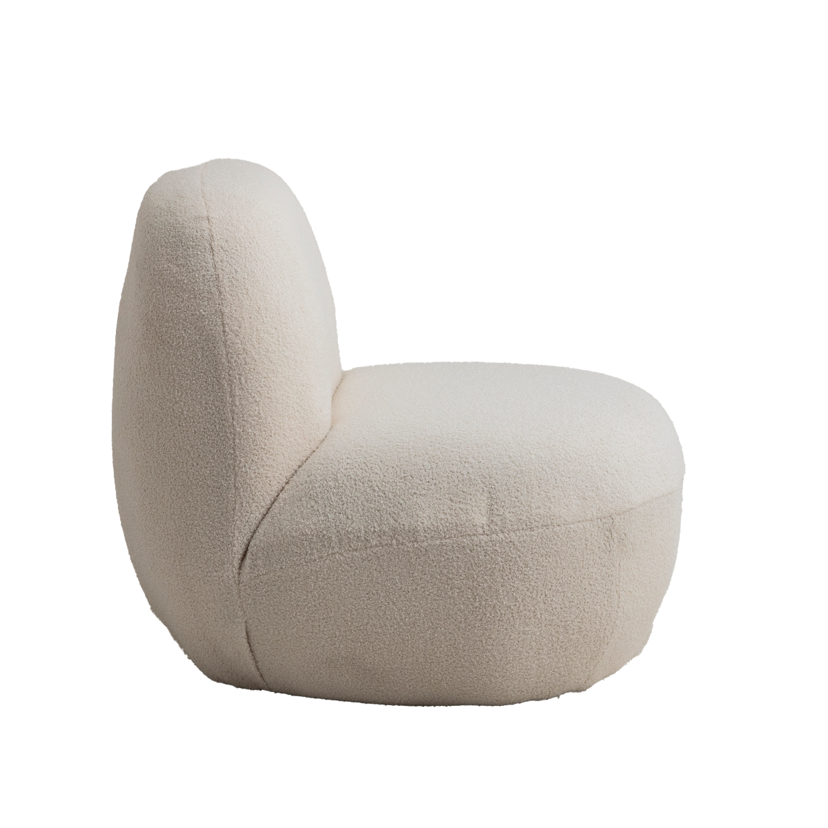 Fauteuil confort en tissu bouclette blanc Soléa