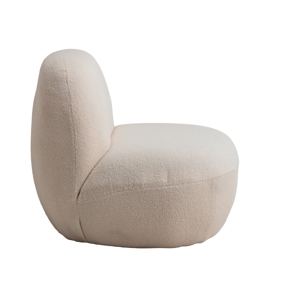 Fauteuil confort en tissu bouclette blanc Soléa