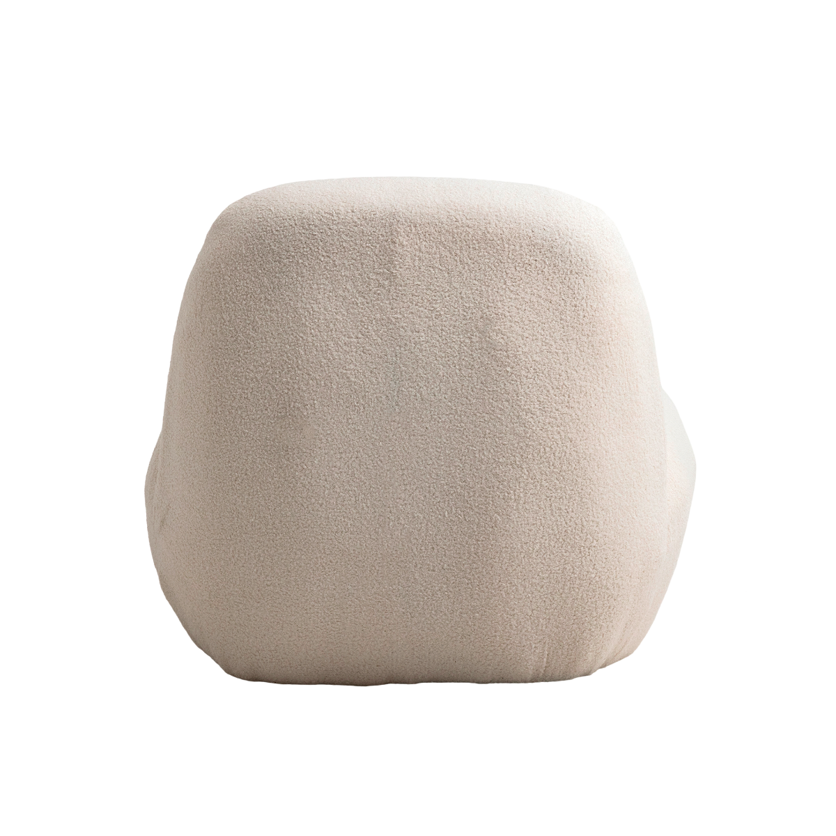 Fauteuil confort en tissu bouclette blanc Johanna