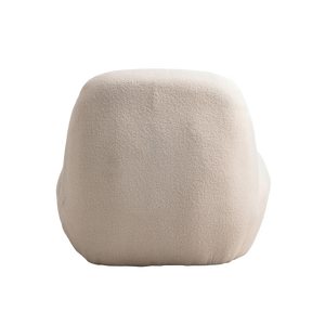 Fauteuil confort en tissu bouclette blanc Johanna