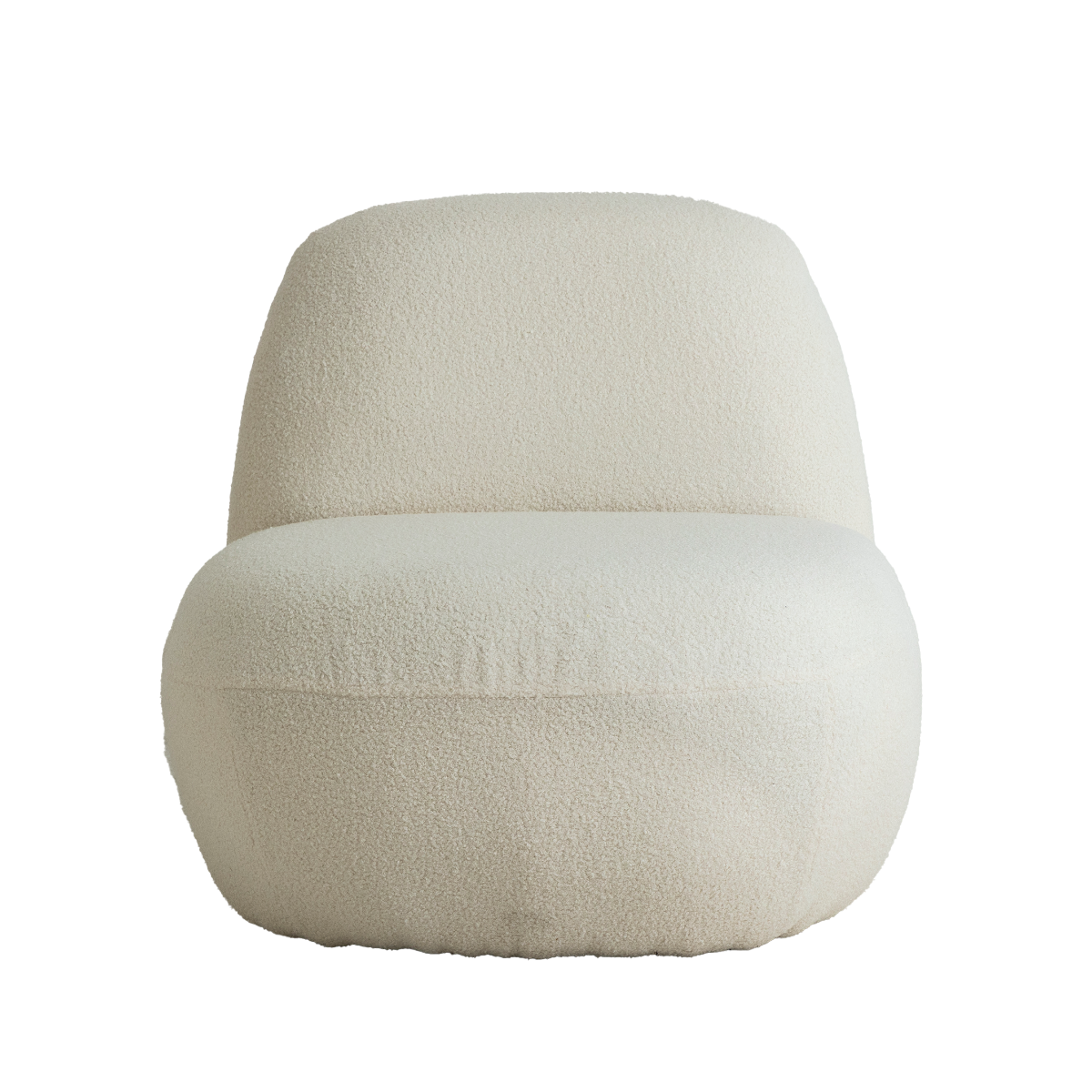 Fauteuil confort en tissu bouclette blanc Soléa