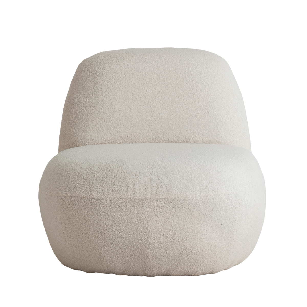 Fauteuil confort en tissu bouclette blanc Soléa