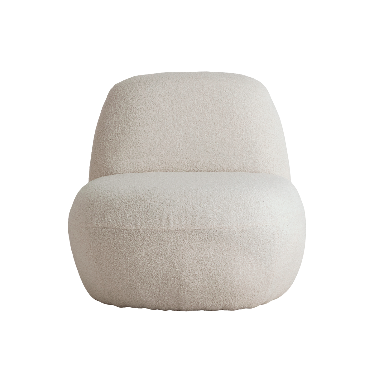 Fauteuil confort en tissu bouclette blanc Johanna