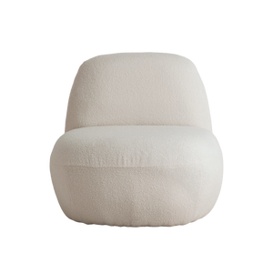 Fauteuil confort en tissu bouclette blanc Johanna