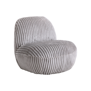 Fauteuil confort en velours côtelé gris Johanna