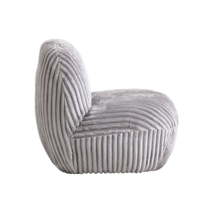 Fauteuil confort en velours côtelé gris Johanna