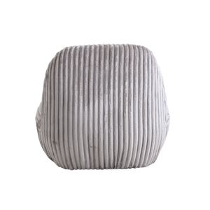 Fauteuil confort en velours côtelé gris Johanna