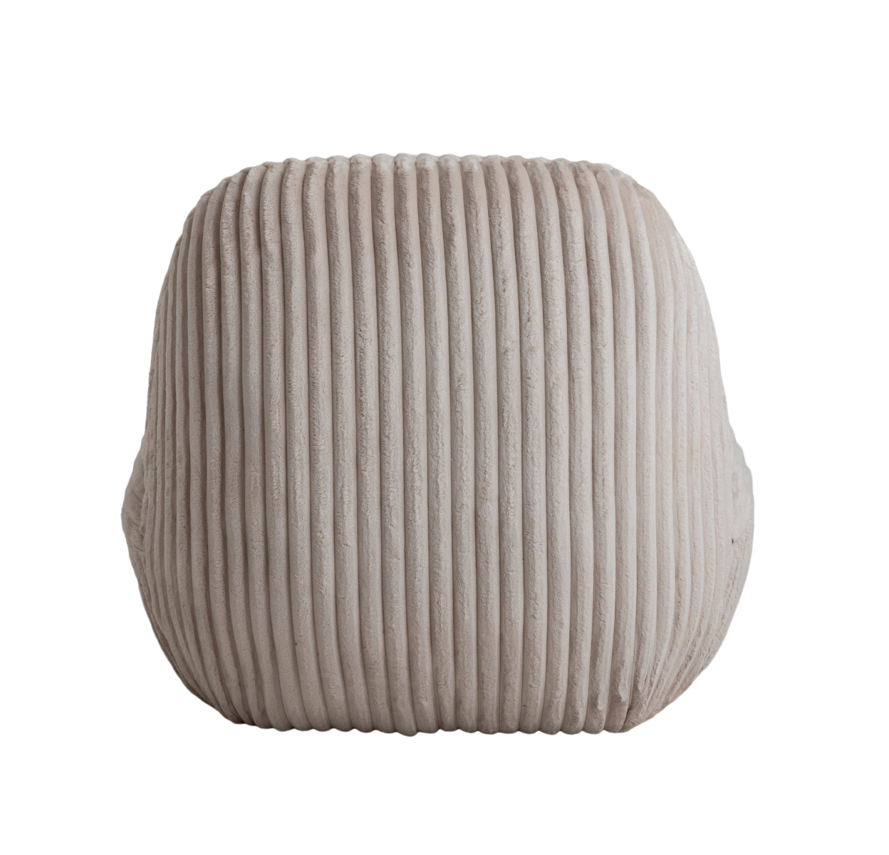 Fauteuil confort en velours côtelé beige écru Soléa